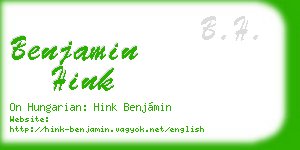 benjamin hink business card
